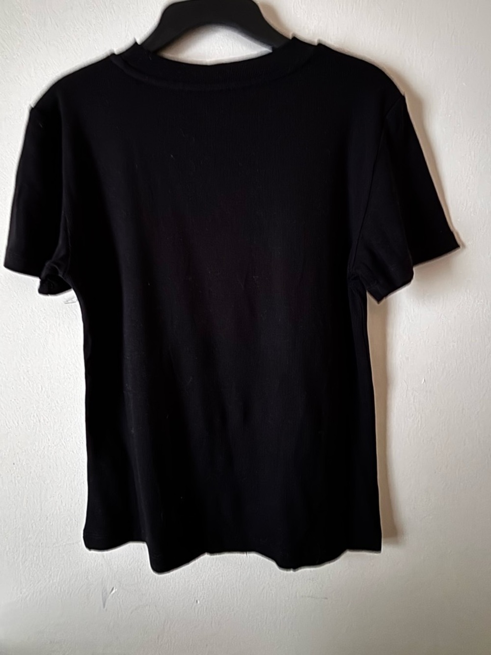 Prada Unbranded brand Black Crewneck Tee with Silver Triangle Logo one size - Picture 4 of 8